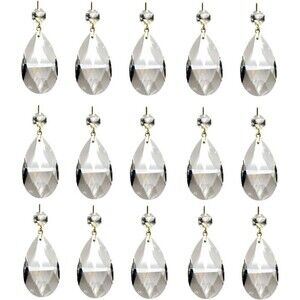 15 Pieces Clear Teardrop Crystal Chandelier Gold Pinningangel Tears Series Decor